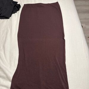 Brown bodycon skirt